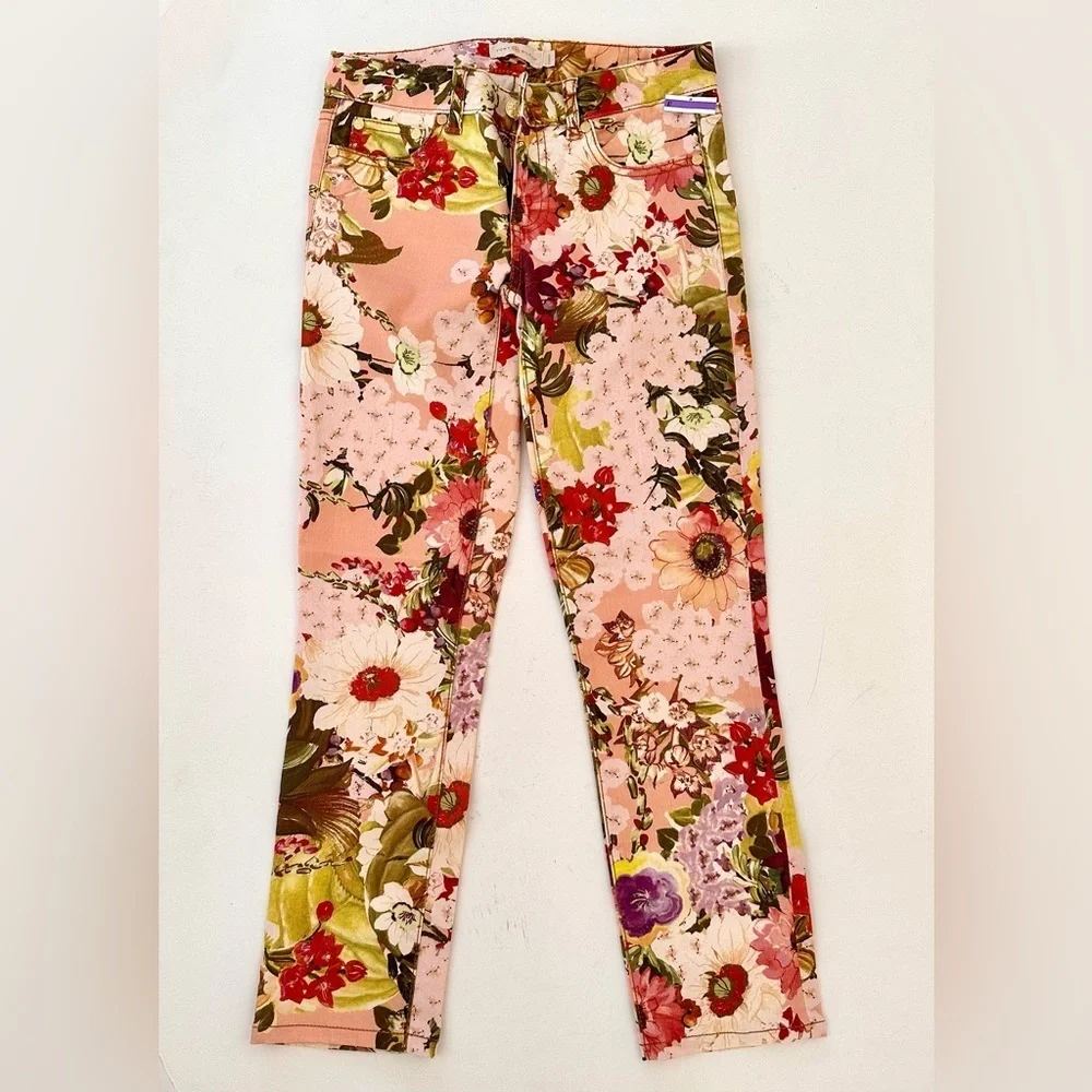 Tory Burch Multicolored Floral Ankle Skinny Jeans